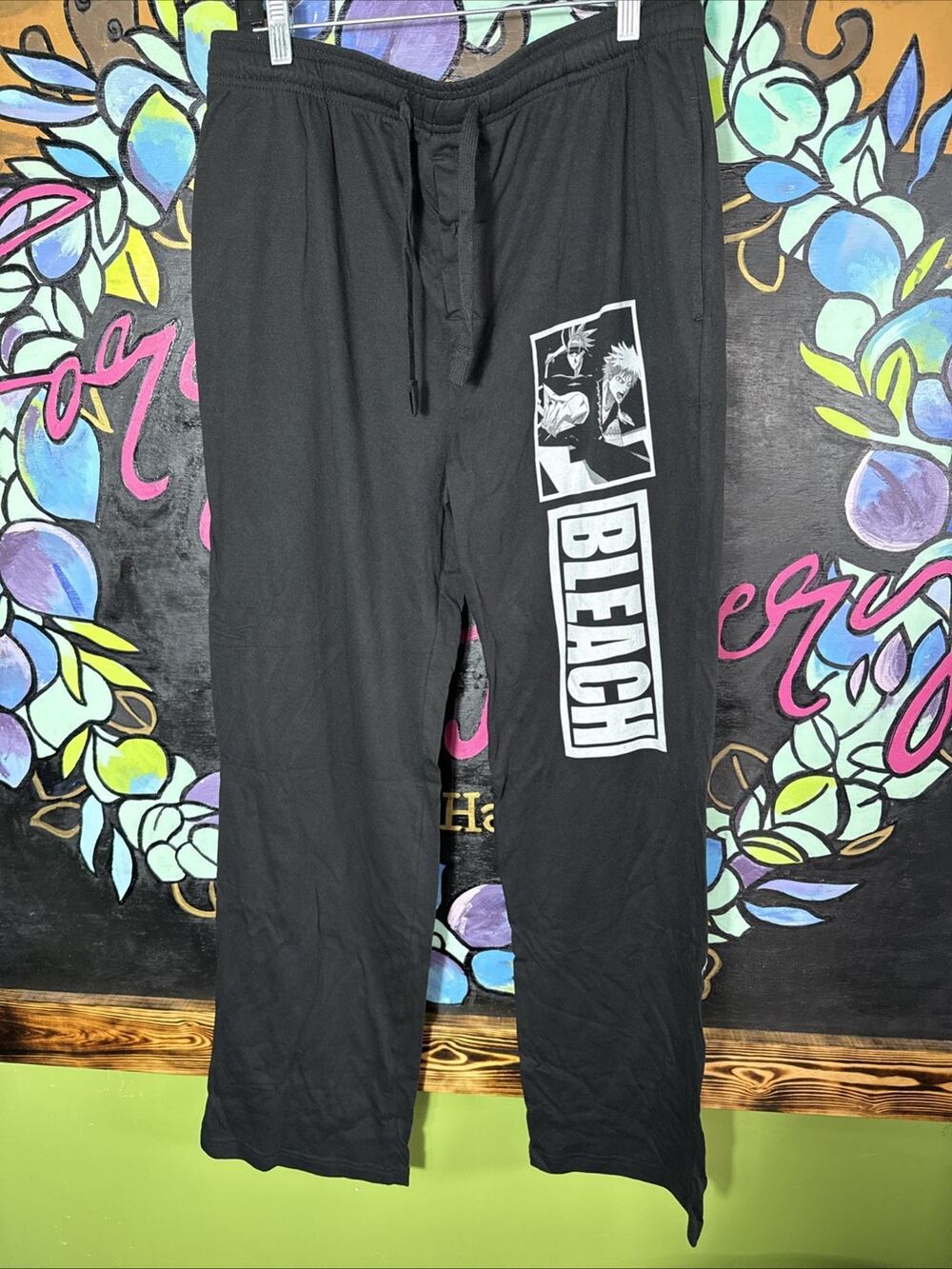Bleach Pajama Pants, Size Large, Black